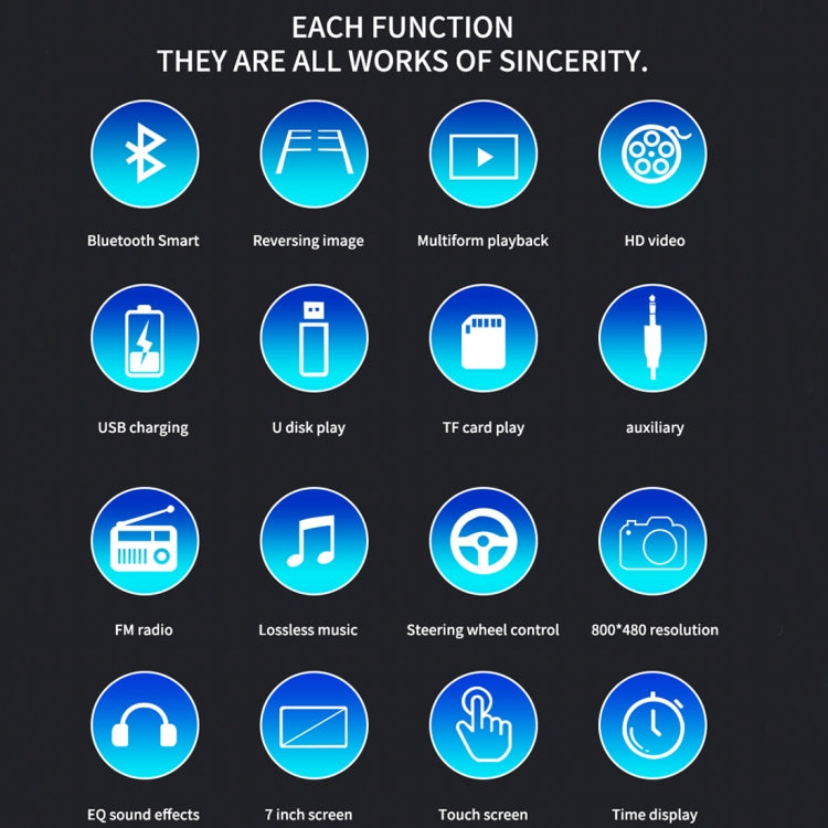 X5 7 inch 800x480 Universal Car Radio Receiver MP5 Player, Support FM & Bluetooth & USB & AUX