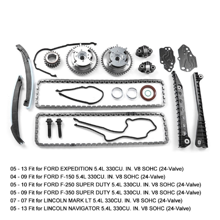 [US Warehouse] Car Timing Chain Kit Cam Phasers Cover Gasket Fit for Ford F-150 2004-2009 3R2Z6A257DA