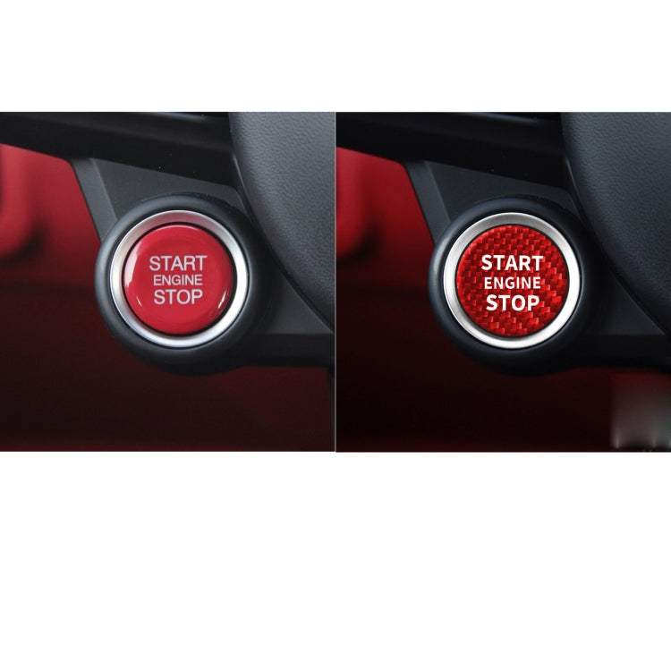 Car Carbon Fiber Engine Start Button Decorative Cover Trim for Alfa Romeo Giulia