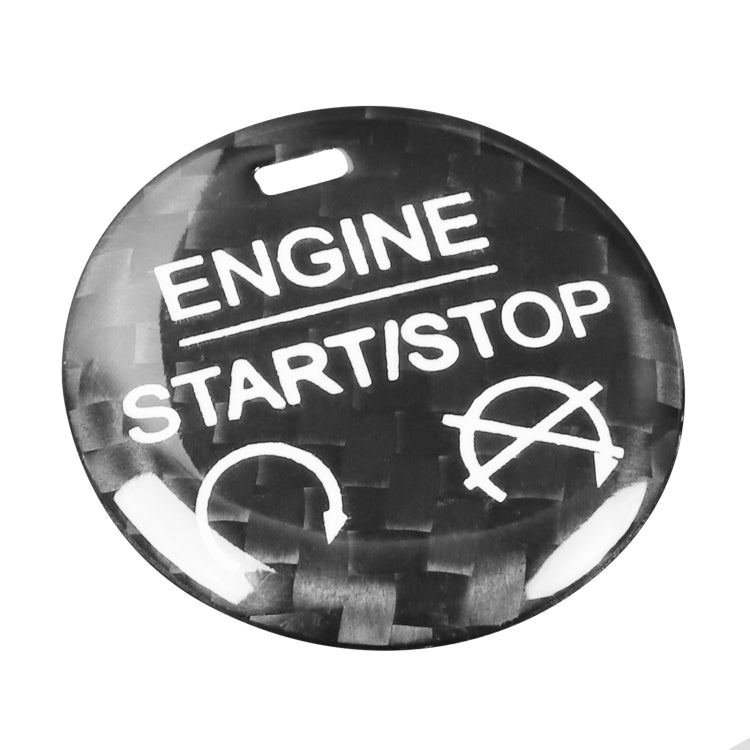 Car Carbon Fiber Engine Start Button Decorative Cover Trim for Ford Mustang 2015-2019