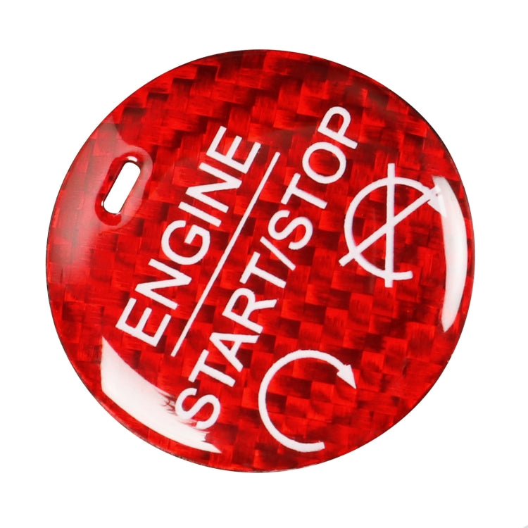 Car Carbon Fiber Engine Start Button Decorative Cover Trim for Ford Mustang 2015-2019