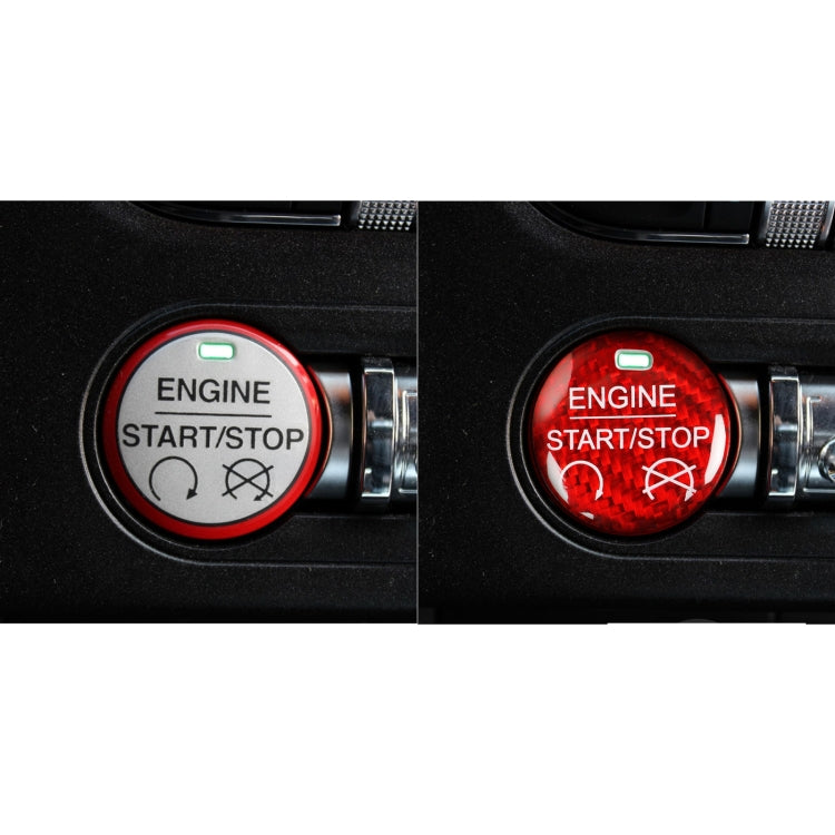 Car Carbon Fiber Engine Start Button Decorative Cover Trim for Ford Mustang 2015-2019