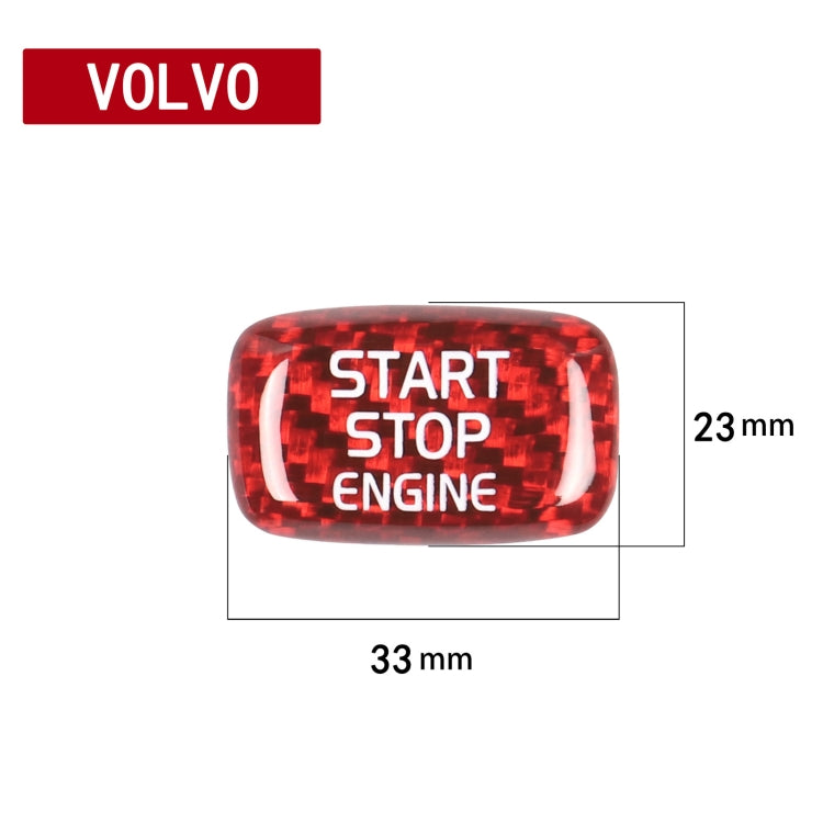 Car Carbon Fiber Engine Start Button Decorative Cover Trim for Volvo V40 2013-2019