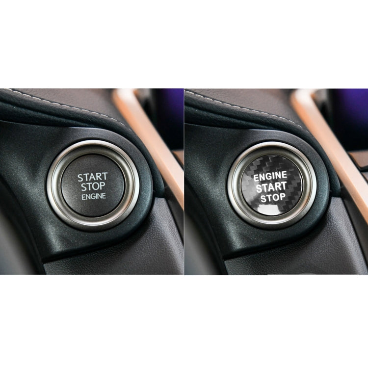 Car Carbon Fiber Engine Start Button Decorative Cover Trim for Lexus NX200