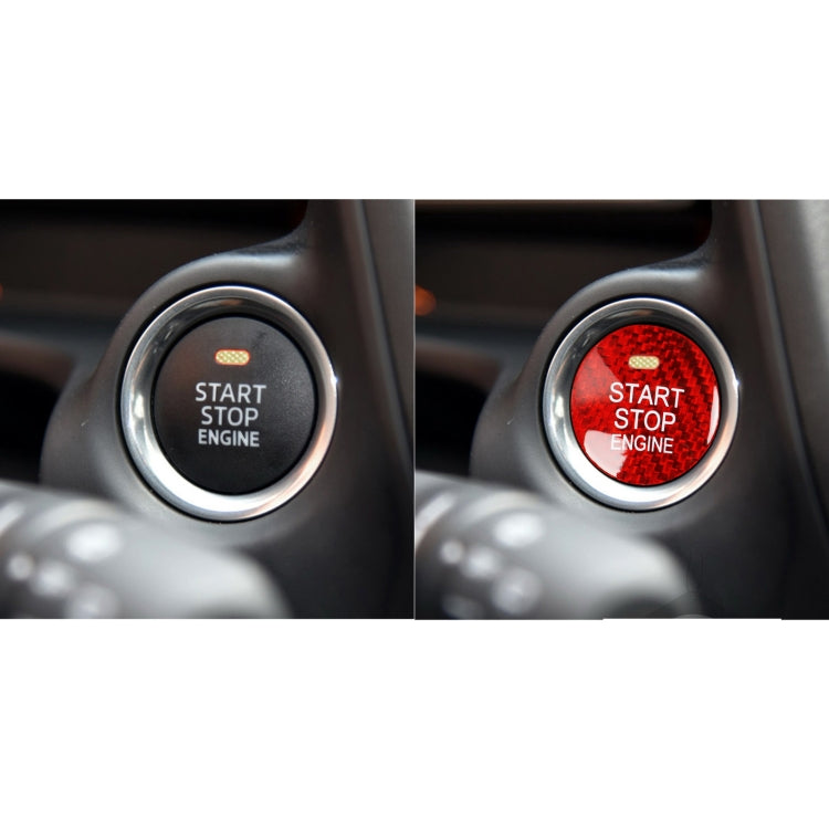 Car Carbon Fiber Engine Start Button Decorative Cover Trim for Mazda CX-8