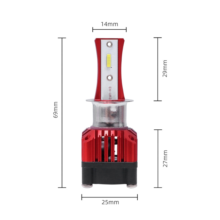 2 PCS F6 H3 DC9-32V 26W 6500K 3000LM Car / Motorcycle LED Headlight Lamps / Fog Light