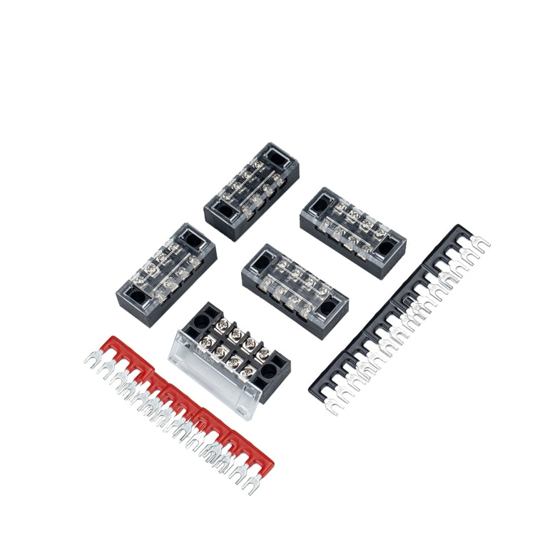 5 PCS Car 4-way TB-1504 Dual Row Power Terminal Connector + 4-position Connection Strip with Cover
