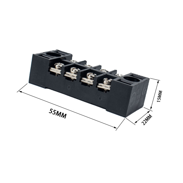 5 PCS Car 4-way TB-1504 Dual Row Power Terminal Connector + 4-position Connection Strip with Cover