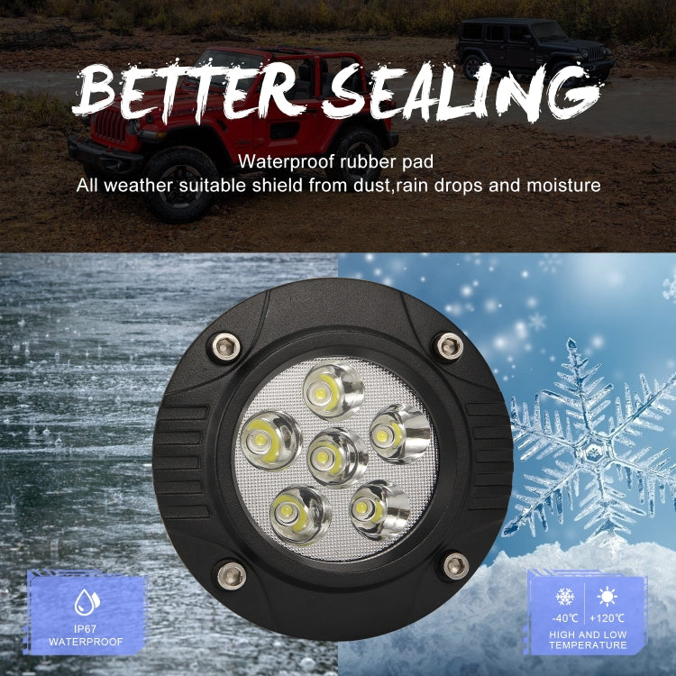 2 PCS Car 5 inch Round Embedded Front Bumper Light Work Light