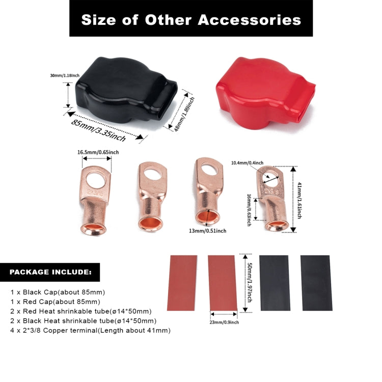 2 PCS Positive and Negative Car Pure Lead Battery Connectors Terminals Clamps Clips with Protective Cleaning + Copper Terminal