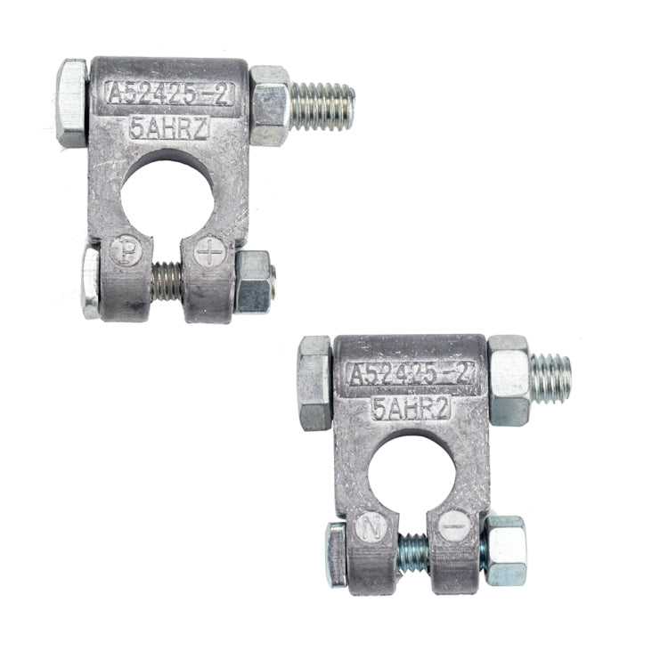 2 PCS Positive and Negative Car Pure Lead Battery Connectors Terminals Clamps Clips