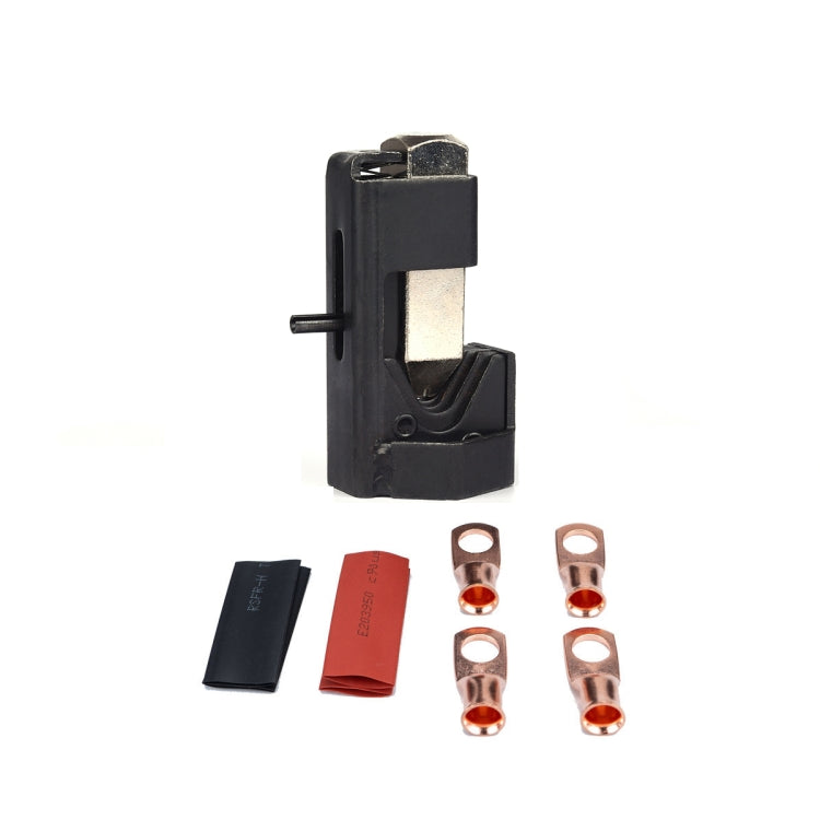 Car Battery Cable Hammer Crimper Hammer Lug Crimper Tool Pliers with T2 Copper 6 x 1/4 Heavy-duty Cold-pressed Wire Terminals