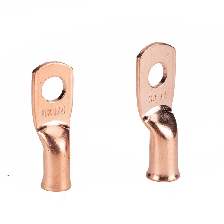 40 PCS AWG T2 Copper Heavy-duty Cold-pressed Wire Terminals 8 x 1/4 & 6 x 1/4 with Heat Shrinkable Tube