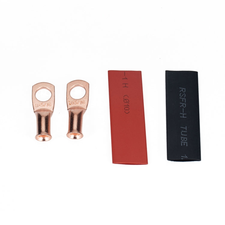 10 PCS AWG T2 Copper Heavy-duty Cold-pressed Wire Terminals 8 x 5/16 with Heat Shrinkable Tube