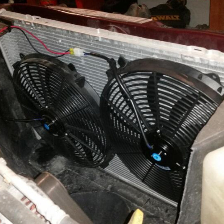 12V 90W 14 inch Car Cooling Fan High-power Modified Tank Fan Cooling Fan Powerful Fan Mini Air Conditioner with Mounting Accessories