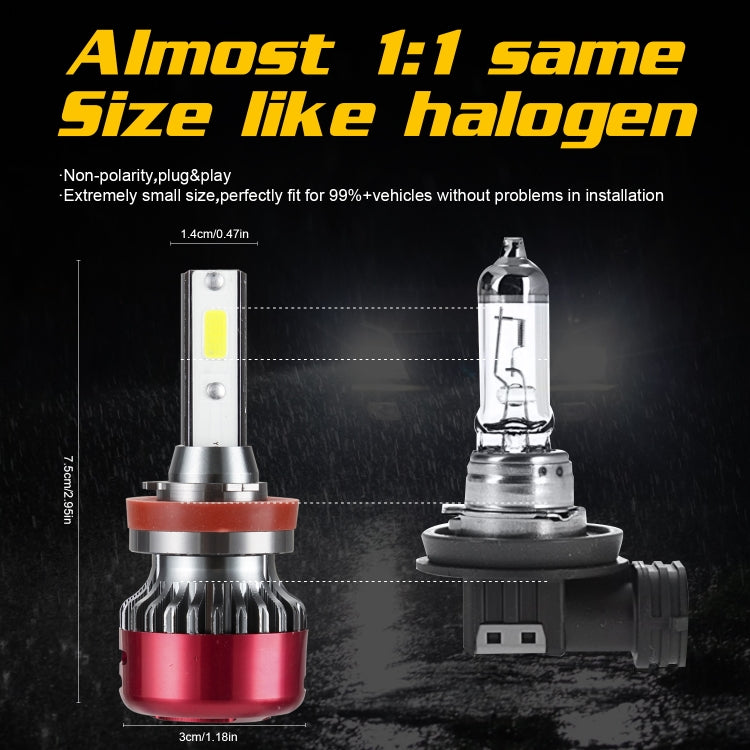2 PCS I5 H11 DC9-30V 26W 6000K 2400LM IP67 Car High Bright LED Headlight Lamps