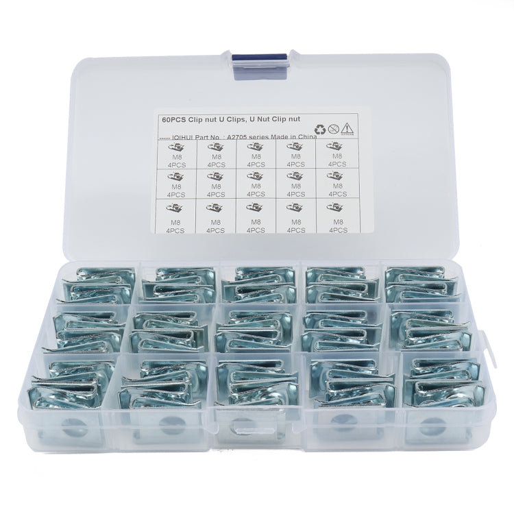 60 PCS B Nut Kit Spire Clips M8 Zinc Speed Fasteners Lug Nuts