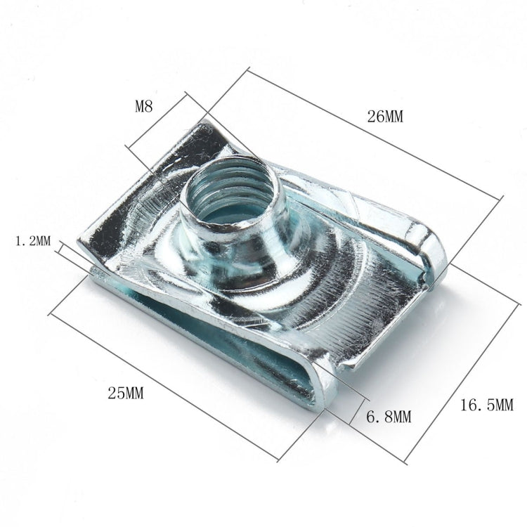 60 PCS B Nut Kit Spire Clips M8 Zinc Speed Fasteners Lug Nuts