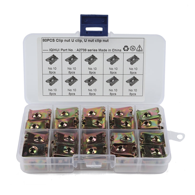 80 PCS U Nut Kit Spire Clips No.10 Zinc Speed Fasteners Lug Nuts