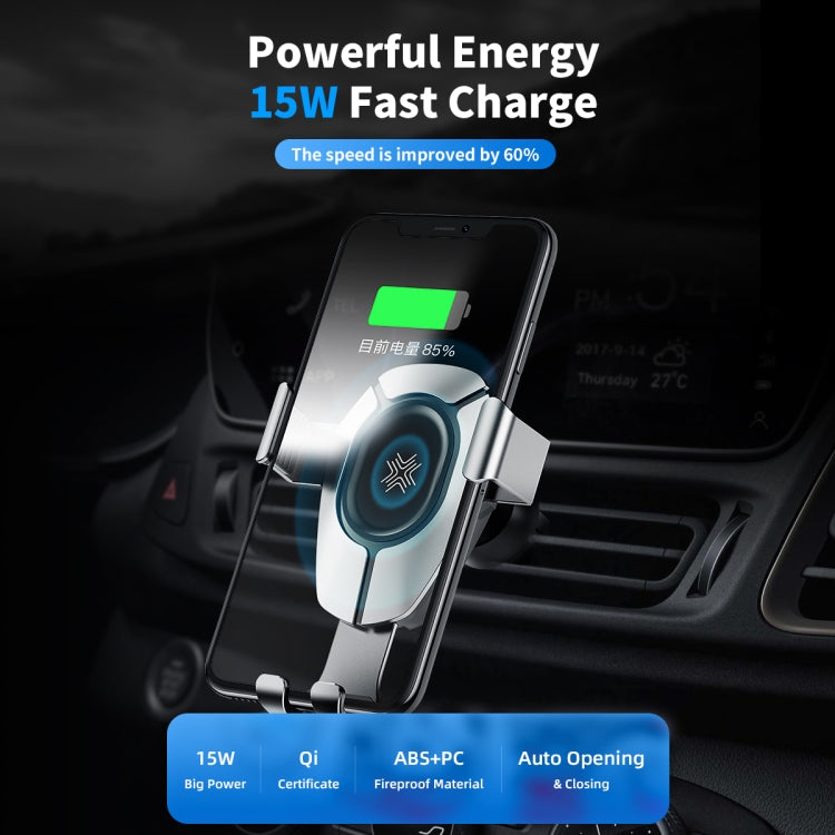 ROCK W25 Car Stand Wireless Fast Charger Air Outlet  Gravity Phone Bracket
