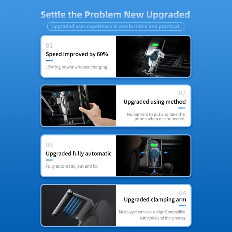 ROCK W25 Car Stand Wireless Fast Charger Air Outlet  Gravity Phone Bracket