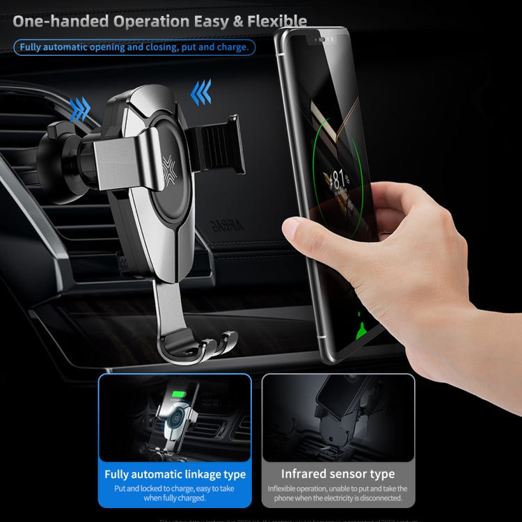 ROCK W25 Car Stand Wireless Fast Charger Air Outlet  Gravity Phone Bracket