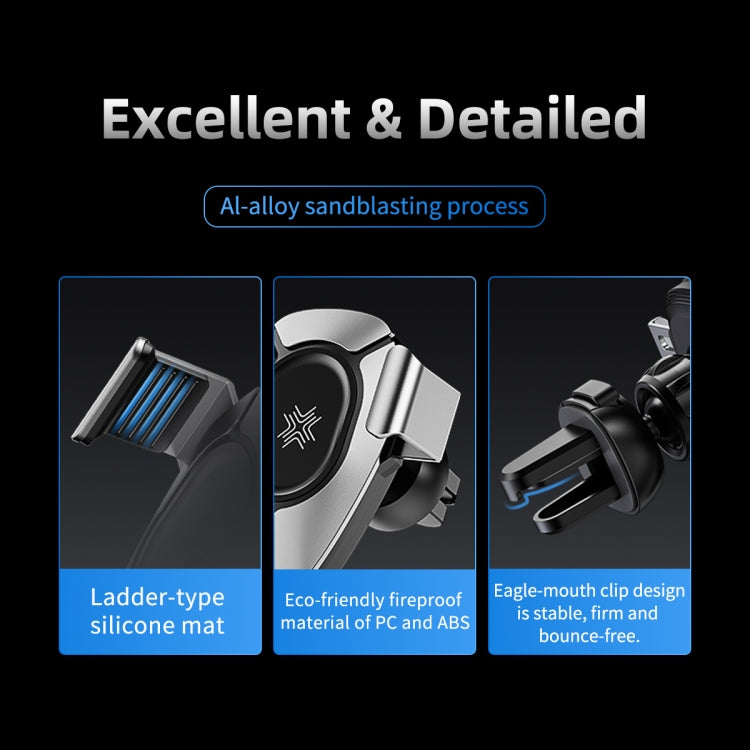 ROCK W25 Car Stand Wireless Fast Charger Air Outlet  Gravity Phone Bracket