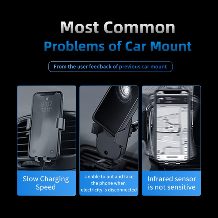 ROCK W25 Car Stand Wireless Fast Charger Air Outlet  Gravity Phone Bracket