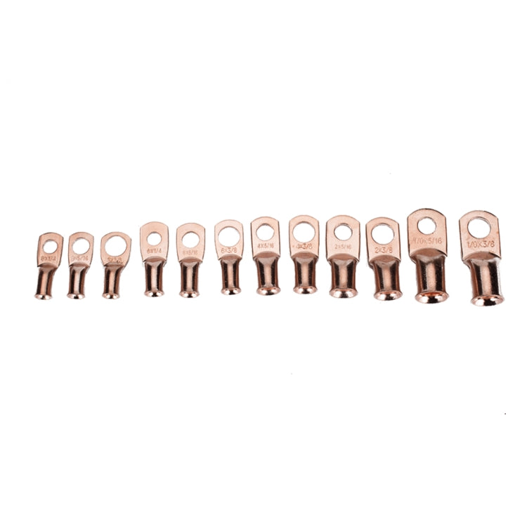 60 PCS Wire Terminals Connector Cable Lugs AWG T2 Copper Heavy-duty Cold-pressed Battery Cable Ends