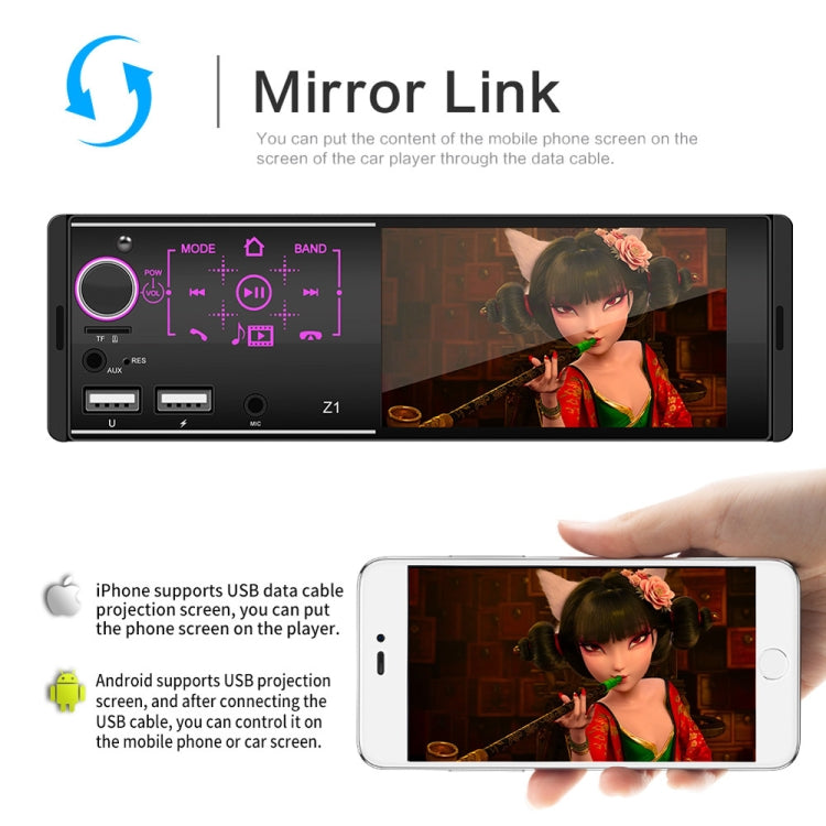 4.1 inch HD Touch Screen Car Bluetooth MP5 Player, Support Mirror Link & FM