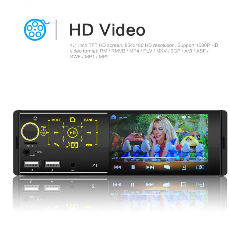 4.1 inch HD Touch Screen Car Bluetooth MP5 Player, Support Mirror Link & FM