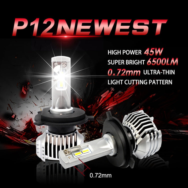 2 PCS P12 H15 DC11-30V 45W 6500K 6500LM Car LED Headlight Lamps