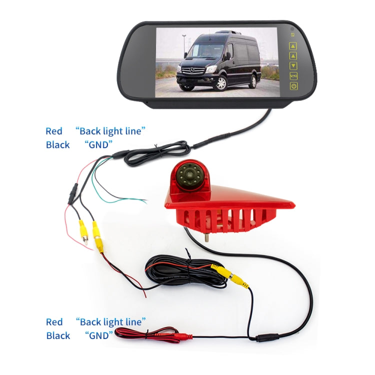 PZ462 Car Waterproof Brake Light View Camera + 7 inch Rearview Monitor for Renault / Nissan / Opel