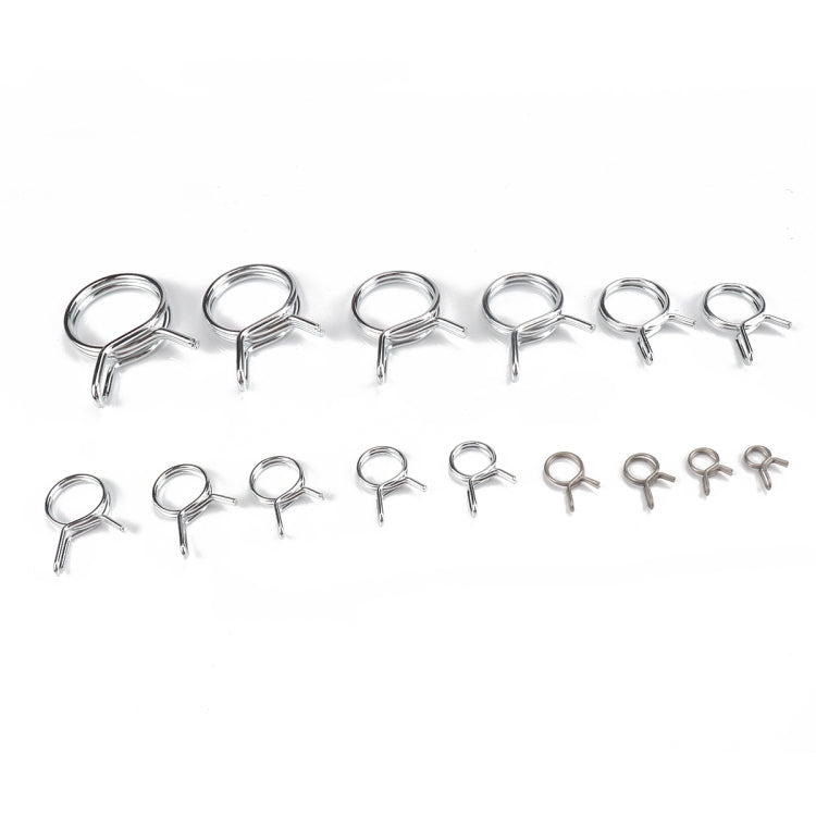 180 PCS Double Wire Spring Tube Clamp Water Pipe Clamps, Size: 5-24mm