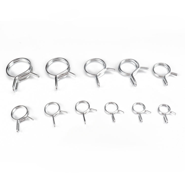 110 PCS Double Wire Spring Tube Clamp Water Pipe Clamps, Size: 9-24mm