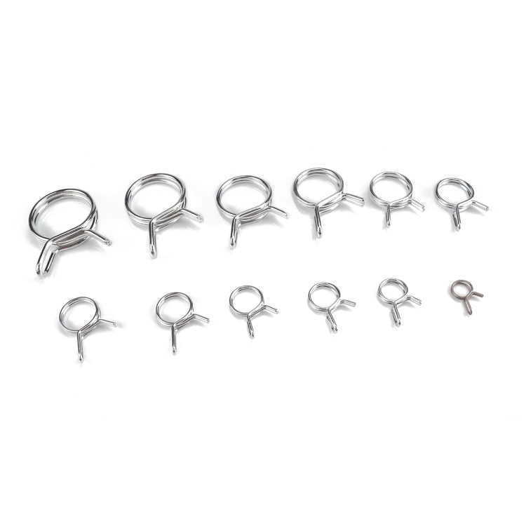 100 PCS Double Wire Spring Tube Clamp Water Pipe Clamps, Size: 7-24mm