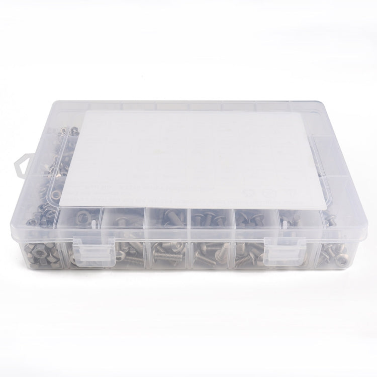 900 PCS 304 Stainless Steel Screws and Nuts Hex Socket Head Cap Screws Gasket Wrench Assortment Set Kit