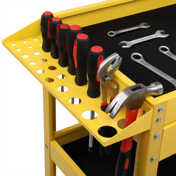 [US Warehouse] 3-Tray Stainless Steel Rolling Utility Cart Trolley with Drawer, Capacity: 330 LBS