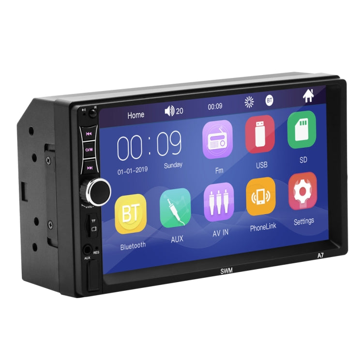 A7 7 inch Universal Car Radio Receiver MP5 Player, Support FM & Bluetooth & Phone Link with Remote Control