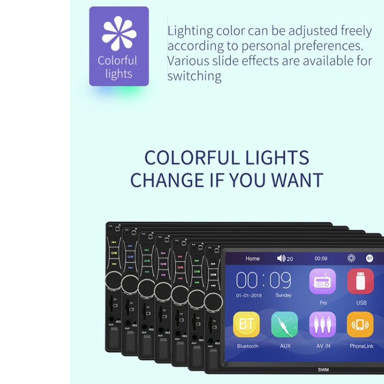 A7 7 inch Universal Car Radio Receiver MP5 Player, Support FM & Bluetooth & Phone Link with Remote Control