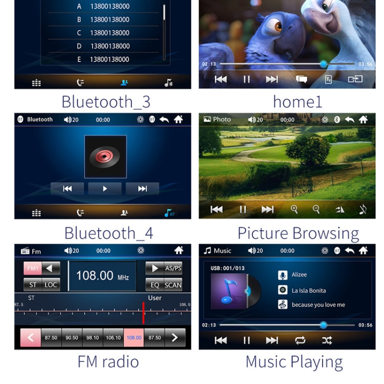 A7 7 inch Universal Car Radio Receiver MP5 Player, Support FM & Bluetooth & Phone Link with Remote Control