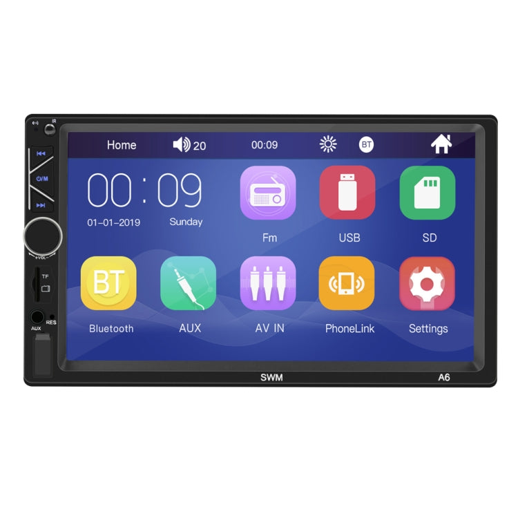A6 7 inch Universal Car Radio Receiver MP5 Player, Support FM & Bluetooth & Phone Link with Remote Control