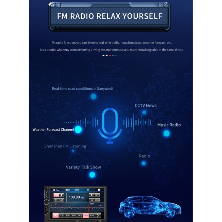 A6 7 inch Universal Car Radio Receiver MP5 Player, Support FM & Bluetooth & Phone Link with Remote Control