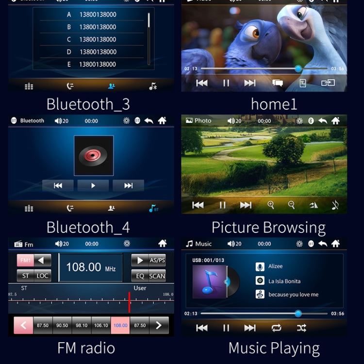 A6 7 inch Universal Car Radio Receiver MP5 Player, Support FM & Bluetooth & Phone Link with Remote Control