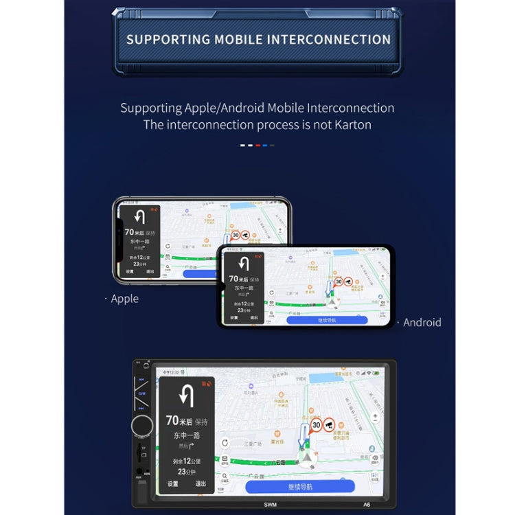 A6 7 inch Universal Car Radio Receiver MP5 Player, Support FM & Bluetooth & Phone Link with Remote Control