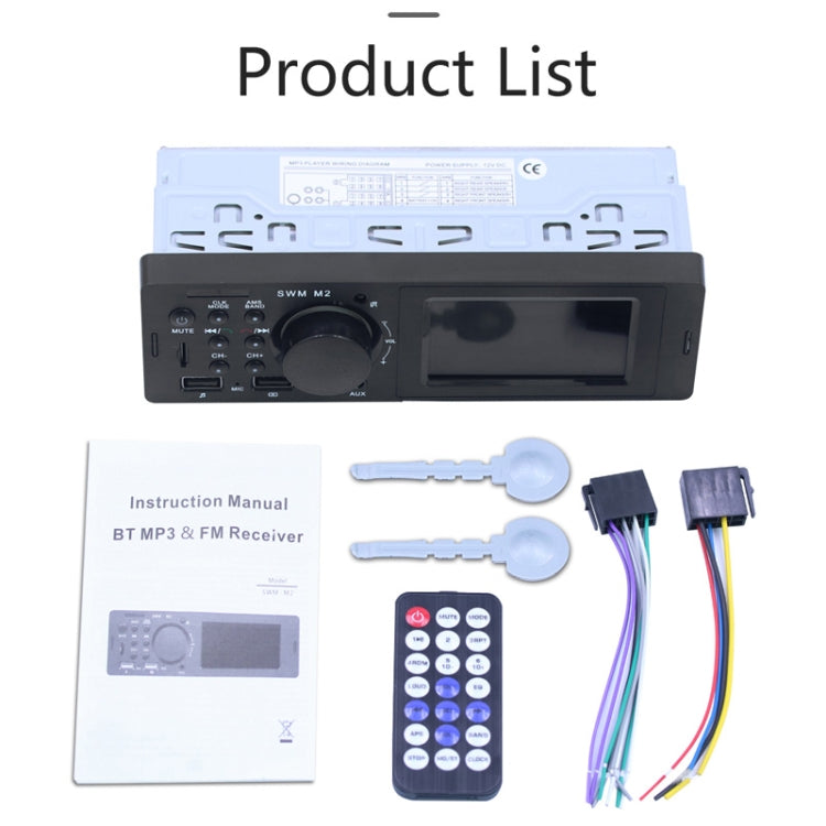 SWM-M2 Universal Car 12V Bluetooth Radio Receiver MP3 Player, Support FM with Remote Control