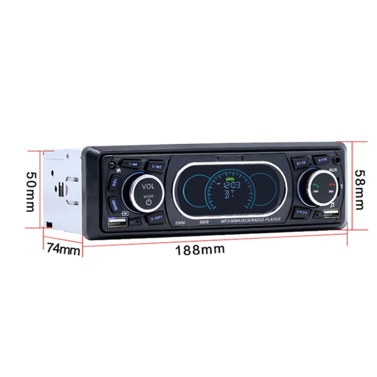 8809 Universal Car 12V Bluetooth Radio Receiver MP3 Player, Support FM with Remote Control