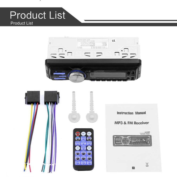 1010BT Universal Car 12V Bluetooth Radio Receiver MP3 Player, Support FM with Remote Control