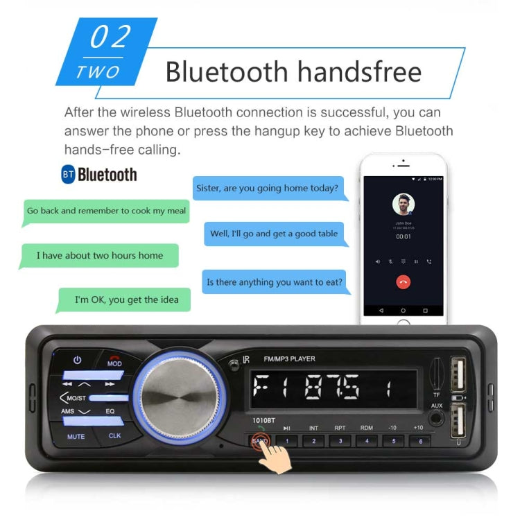 1010BT Universal Car 12V Bluetooth Radio Receiver MP3 Player, Support FM with Remote Control