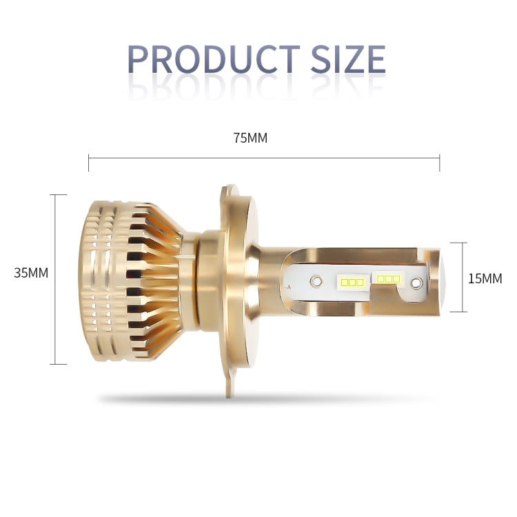 2 PCS EV17 H4 DC8-48V / 30W / 3000LM / 6000K IP67 Car LED Headlight Lamps (White Light)